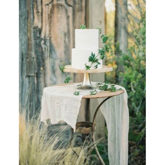 Wedding Dining Tablecloth Cheesecloth Table Runner 25" x 16ft - Ivory ~ New - Picture 2 of 3